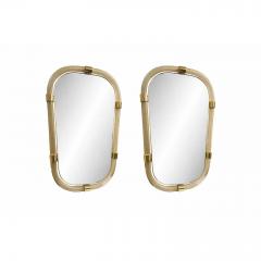 Pair of Gold Leaf Murano Glass Wall Mirrors Italian Torciglione Design - 4567241