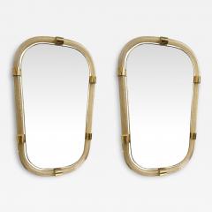 Pair of Gold Leaf Murano Glass Wall Mirrors Italian Torciglione Design - 4569897