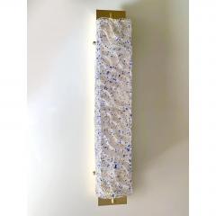 Pair of Gold Wall Sconces With Blue Graniglia Murano Glass - 4735953