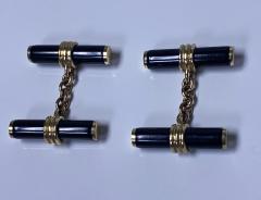 Pair of Gold and Onyx Cufflinks English C 1970 - 2061624