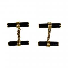 Pair of Gold and Onyx Cufflinks English C 1970 - 2065035