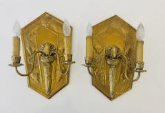 Pair of Golden Swedish Grace 1920s Wall Lights - 4330630