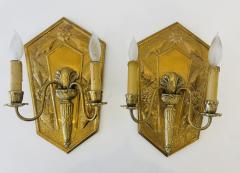 Pair of Golden Swedish Grace 1920s Wall Lights - 4330632
