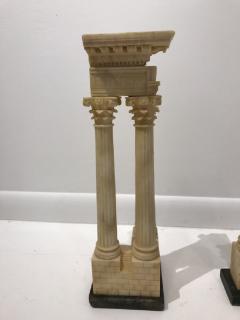 Pair of Grand Tour Models Carved Alabaster Roman Columns - 1127393