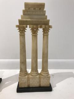 Pair of Grand Tour Models Carved Alabaster Roman Columns - 1127394