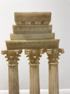 Pair of Grand Tour Models Carved Alabaster Roman Columns - 1127396