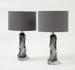 Pair of Gray Murano Twisted Glass Lamps  - 2903777