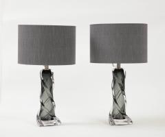 Pair of Gray Murano Twisted Glass Lamps  - 2903778