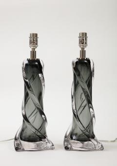 Pair of Gray Murano Twisted Glass Lamps  - 2903779