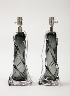 Pair of Gray Murano Twisted Glass Lamps  - 2903782