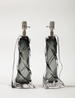 Pair of Gray Murano Twisted Glass Lamps  - 2903783