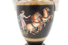 Pair of Grecian Orange and Black Porcelain Vases - 4201300
