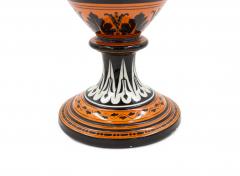 Pair of Grecian Style Black and Orange Porcelain Vases - 4200641