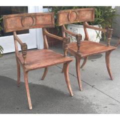 Pair of Greco Roman Egyptian Style Klismos Chairs Cleopatra Movie Set - 3396568