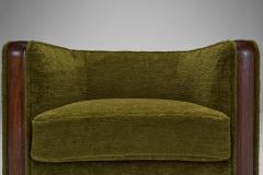 Pair of Green Funkis Easy Chairs with Oak Frame Scandinavia 1930s - 4138430