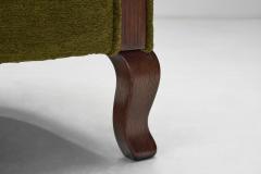 Pair of Green Funkis Easy Chairs with Oak Frame Scandinavia 1930s - 4138434