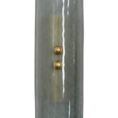 Pair of Green Murano Glass Wall Sconces with Brass Structure - 4413708