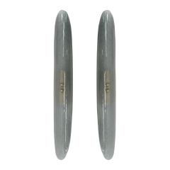 Pair of Green Murano Glass Wall Sconces with Brass Structure - 4413715