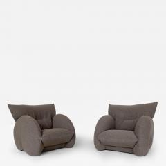 Pair of Grey Italian Mid Century Modern Armchairs - 3223630