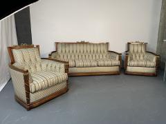 Pair of Grosfeld House Hi Back Arm Chairs Bergere or Lounge Chairs - 3136847