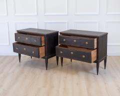 Pair of Gustavian Style Chests in black Paint circa 1890 - 4791617