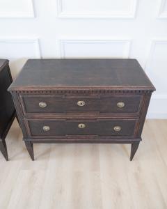 Pair of Gustavian Style Chests in black Paint circa 1890 - 4791619