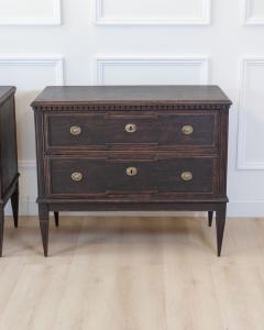 Pair of Gustavian Style Chests in black Paint circa 1890 - 4791629