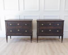 Pair of Gustavian Style Chests in black Paint circa 1890 - 4791633