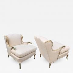 Pair of Gustavian Style Linen Lounge Chairs - 464769