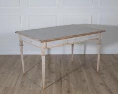 Pair of Gustavian Style Painted Tables Repainted in Light Gray - 4282309