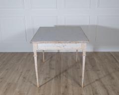 Pair of Gustavian Style Painted Tables Repainted in Light Gray - 4282314