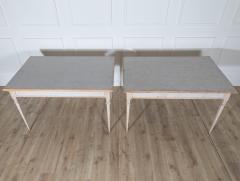 Pair of Gustavian Style Painted Tables Repainted in Light Gray - 4282343