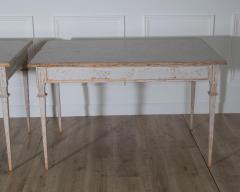 Pair of Gustavian Style Painted Tables Repainted in Light Gray - 4282394