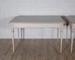 Pair of Gustavian Style Painted Tables Repainted in Light Gray - 4282415