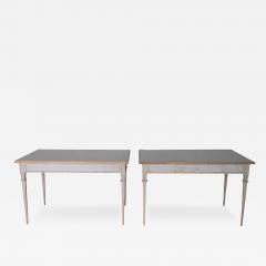 Pair of Gustavian Style Painted Tables Repainted in Light Gray - 4287976