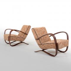 Pair of H 269 Lounge Chairs by Jind ich Halabala Czech Republic 1930s - 3592498