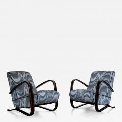 Pair of H 269 Lounge Chairs by Jind ich Halabala Czech Republic 1930s - 4435008