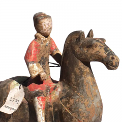 Pair of Han Dynasty Pottery Horses and Equestrian Riders - 3023297