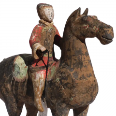 Pair of Han Dynasty Pottery Horses and Equestrian Riders - 3023298