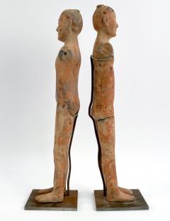 Pair of Han Dynasty Terracotta Figures Circa 2nd Century BC - 3393166