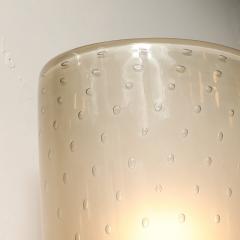 Pair of Hand Blown Murano Frosted Glass Sconces W Murine Orbital Drop Details - 4304098