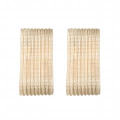 Pair of Hand Blown Undulating Reeded Murano Glass Sconces with Brass Fittings - 4622377