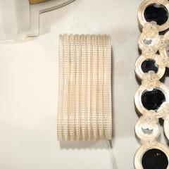 Pair of Hand Blown Undulating Reeded Murano Glass Sconces with Brass Fittings - 4622380