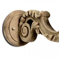 Pair of Hand Carved Bleached Walnut Single Arm Sconces - 4385754