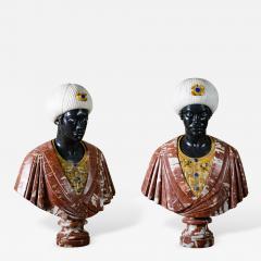 Pair of Hand Carved Italian Busts - 376347