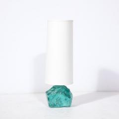Pair of Hand Cut Aquamarine Murano Glass Table Lamps - 3275794