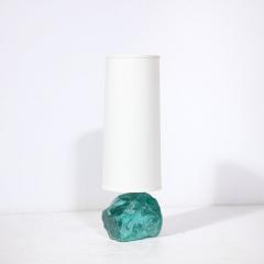 Pair of Hand Cut Aquamarine Murano Glass Table Lamps - 3275803