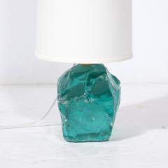 Pair of Hand Cut Aquamarine Murano Glass Table Lamps - 3275856