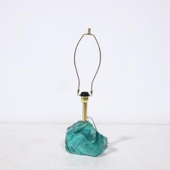 Pair of Hand Cut Aquamarine Murano Glass Table Lamps - 3275878