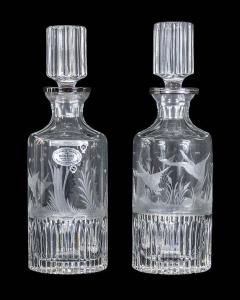 Pair of Hand Etched Crystal Decanters - 3167403